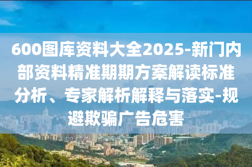 600圖庫資料大全2025-新門內(nèi)部資料精準(zhǔn)期期方案解讀標(biāo)準(zhǔn)分析、專家解析解釋與落實(shí)-規(guī)避欺騙廣告危害